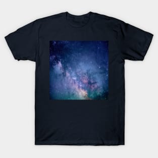 blue purple constellation starry sky universe galaxy T-Shirt